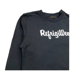 REFRIGIWEAR shirt girocollo tinta unita con stampa Nero per Bambino RW782X NERO REFRIGIWEAR 