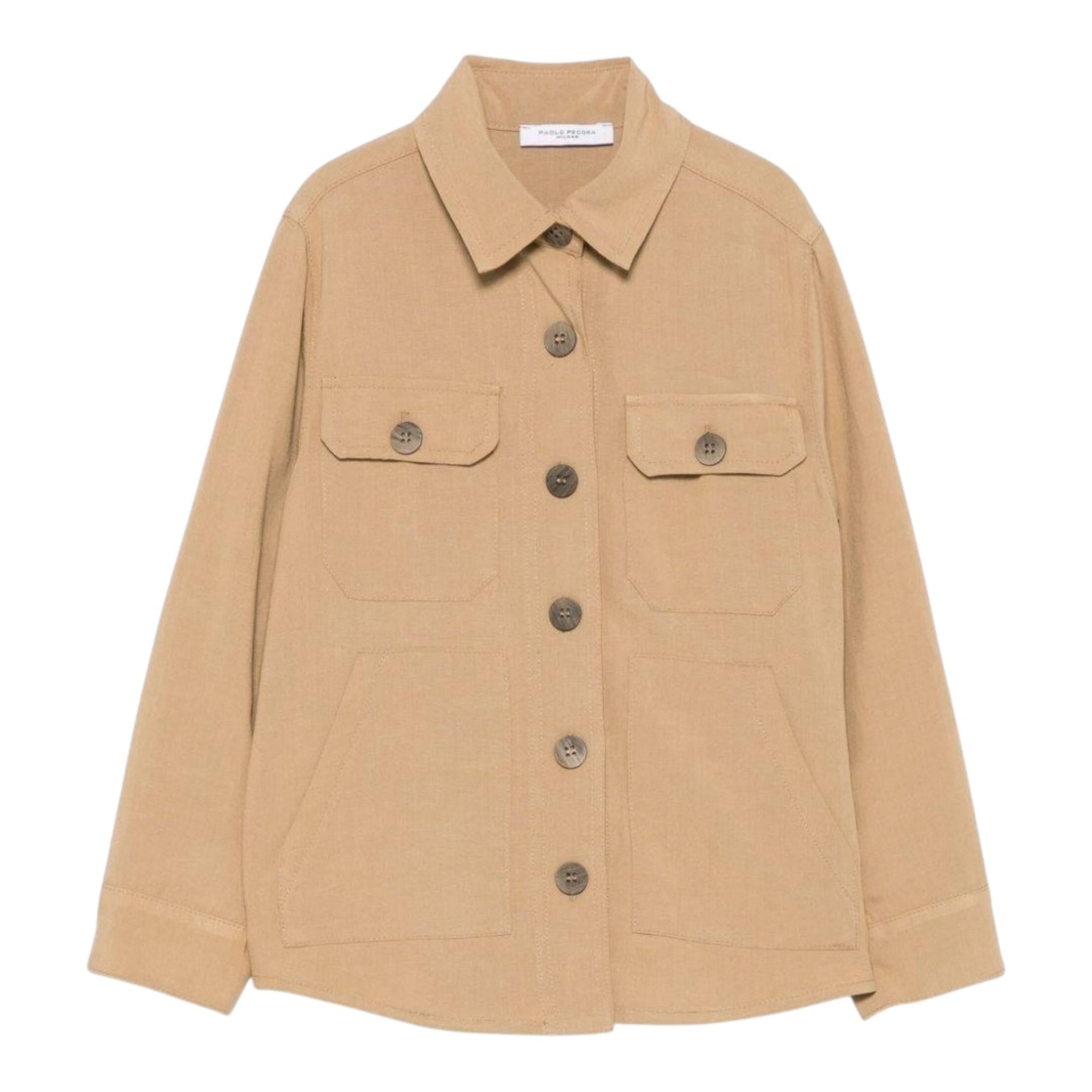 Paolo Pecora Camicia Manica Lunga Tinta Unita per Bambino PP4067X BEIGE PAOLO PECORA 