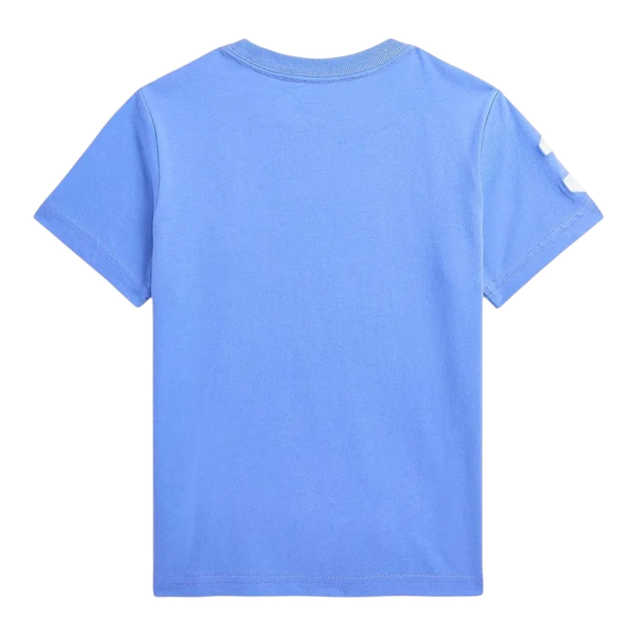 Ralph Lauren T-Shirt Girocollo Tinta Unita con Stampa per Neonato 322832907037 AZZURRO RALPH LAUREN 