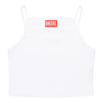 Diesel Canotta Bretelline Tinta Unita con Stampa Brillantinata per Bambina J02201X BIANCO DIESEL 