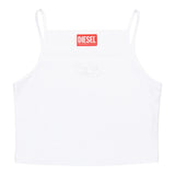 Diesel Canotta Bretelline Tinta Unita con Stampa Brillantinata per Bambina J02201X BIANCO DIESEL 