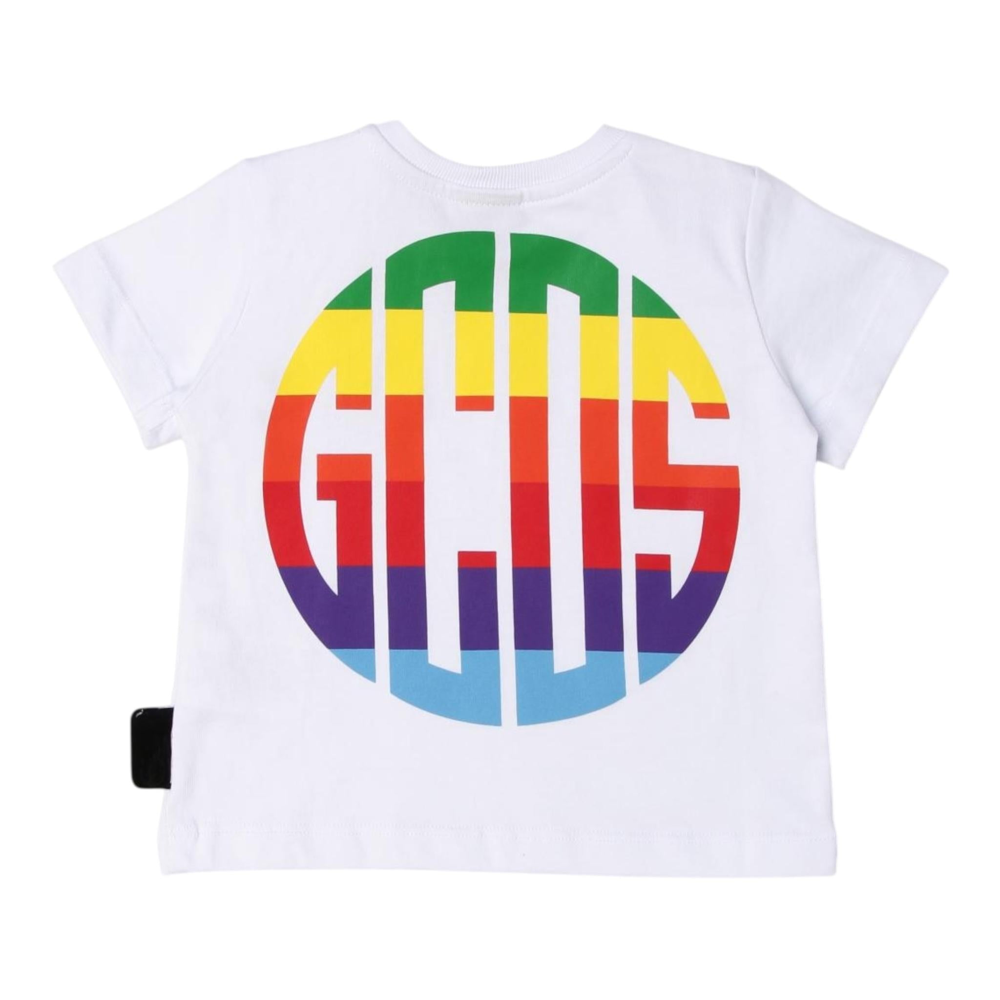 Gcds T-Shirt Girocollo Tinta Unita con Stampa per Neonato 027959 BIANCO GCDS 