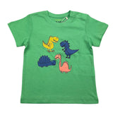 Losan T-Shirt Girocollo Tinta Unita con Stampe In Contrasto Verde per Neonato