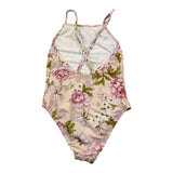 Sardon Cstume Intero Tinta Unita con Fantasia Fiori Rosa per Bambina
