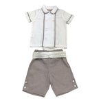 La Stupenderia Completo 2 Pezzi Camicia-Bermuda Bicolore per Neonato CCCT71 BIANCO/SABBIA LA STUPENDERIA 