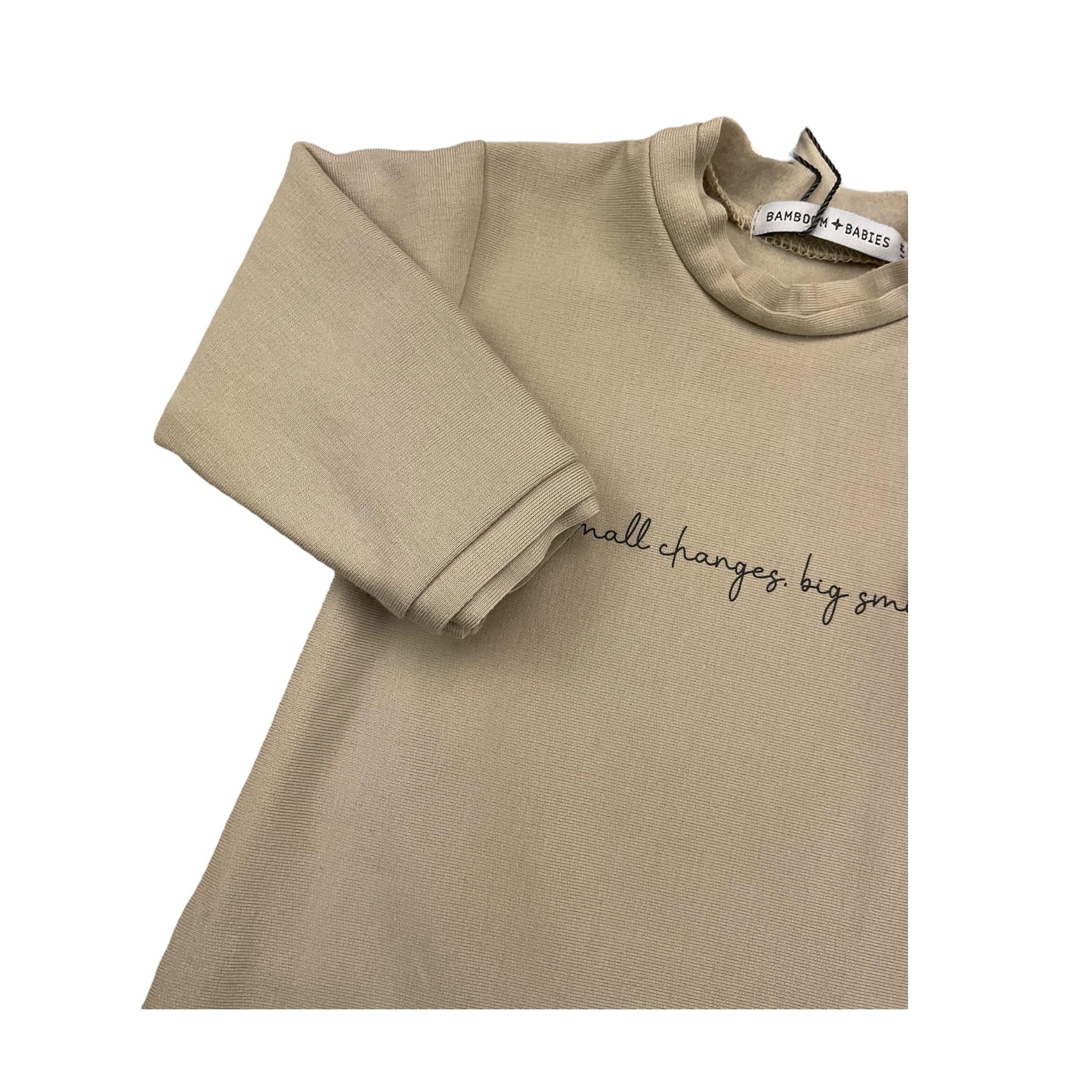 BAMBOOM+BABIES tutina manica lunga tinta unita con stampa in contrasto Fango per Neonato 702 FANGO BAMBOOM+BABIES 