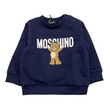 MOSCHINO felpa girocollo tinta unita con stampa Blu per Neonato MNF060 BLU MOSCHINO 