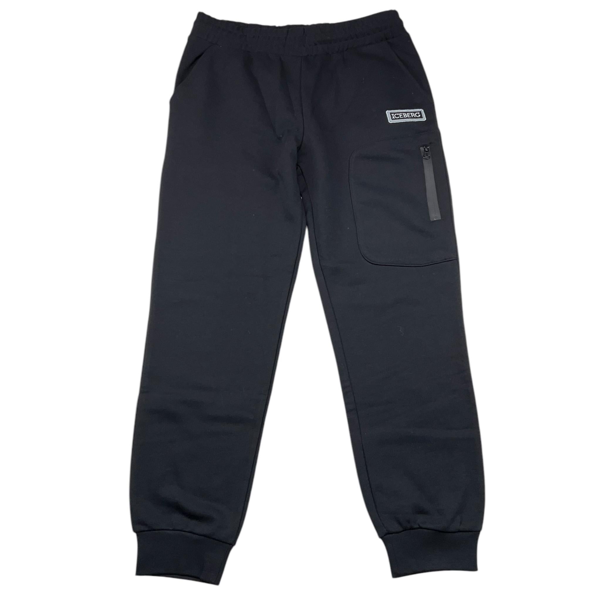 ICEBERG pantalone tuta tinta unita cn stampa logo Nero per Bambino PFICE5305J NERO ICEBERG 