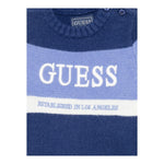 GUESS maglia girocollo tinta unita con stampa logo in contrasto Blu per Bambino N4BR02Z32N0 BLU GUESS 