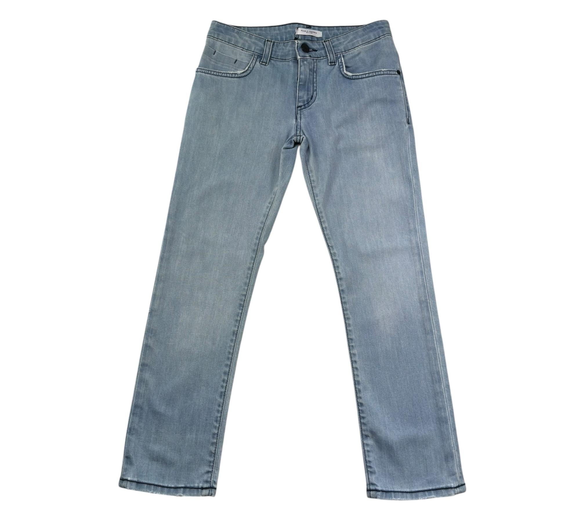 Paolo Pecora Jeans Tinta Unita con 5 Tasche per Bambino PP4261 AZZURRO PAOLO PECORA 