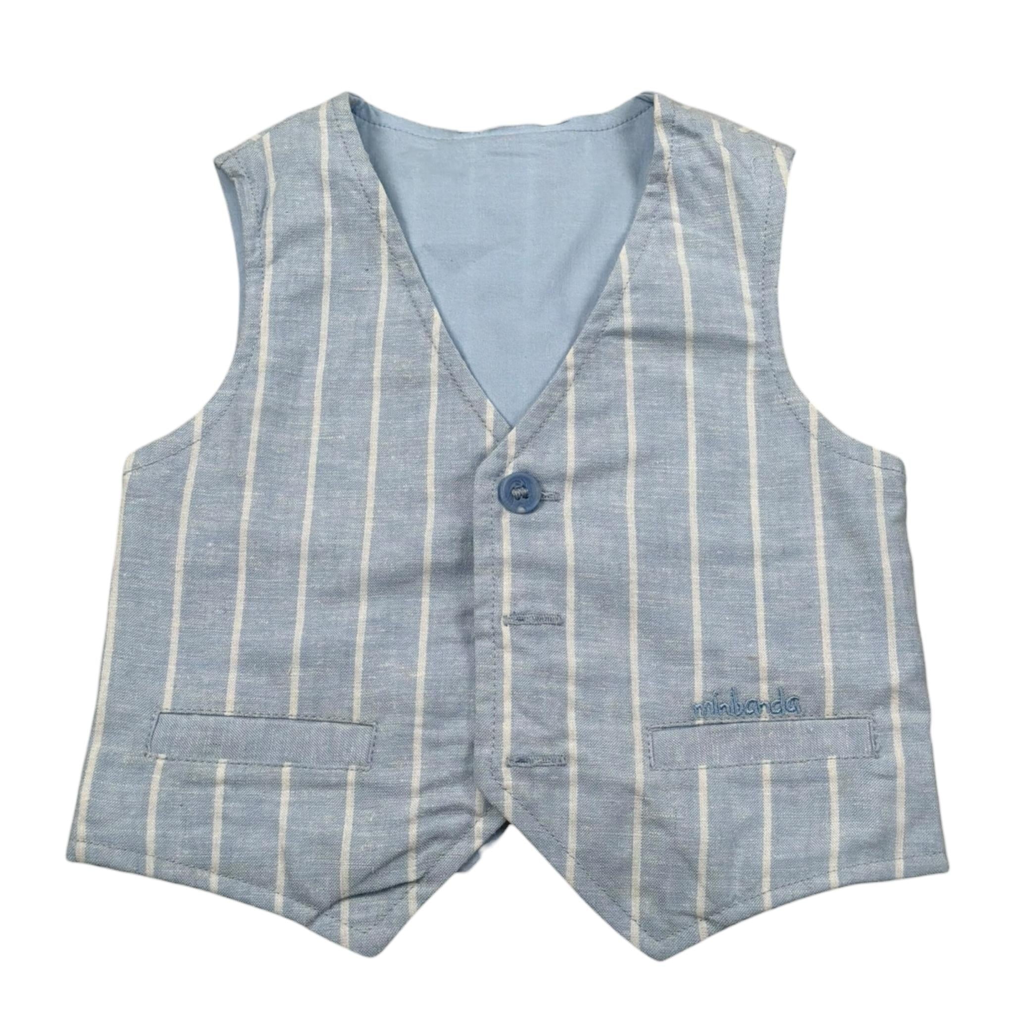Mini Banda Gilet Tinta Unita per Neonato 38697 AZZURRO MINI BANDA 