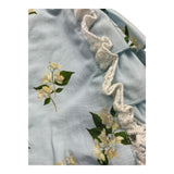 Phi Clothing Pagliaccetto Tinta Unita Con Balze E Stampa Fiori Azzurro Per Neonata