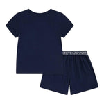 Ralph Lauren Completo 2 Pezzi T-Shirt-Shorts per Bambina 4P0281 BLU RALPH LAUREN 