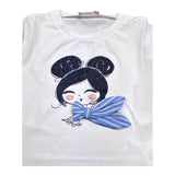 Liu Jo T-Shirt Tinta Unita Girocollo con Stampa per Bambina KA5039XXX BIANCO LIU JO 