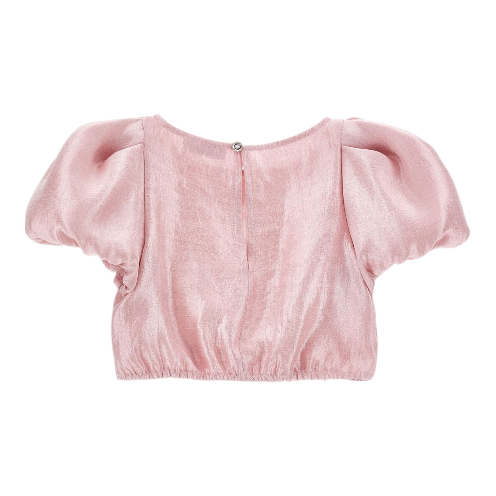 Monnalisa Top Tinta Unita Mezza Manica per Bambina 71E304 ROSA MONNALISA 