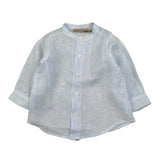 La Stupenderia Camicia tinta unita con Collo Coreano Azzurro per Neonato CJCM71 AZZURRO LA STUPENDERIA 