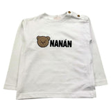 NANAN shirt gircollo tinta unita con stampa logo Bianco per Neonato I2423712B BIANCO NANAN 