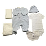 BARCELLINO completo personalizzato con nome 6 pezzi Azzurro/bianco per Neonato COMBRCR AZZURRO/BIANCO BARCELLINO 