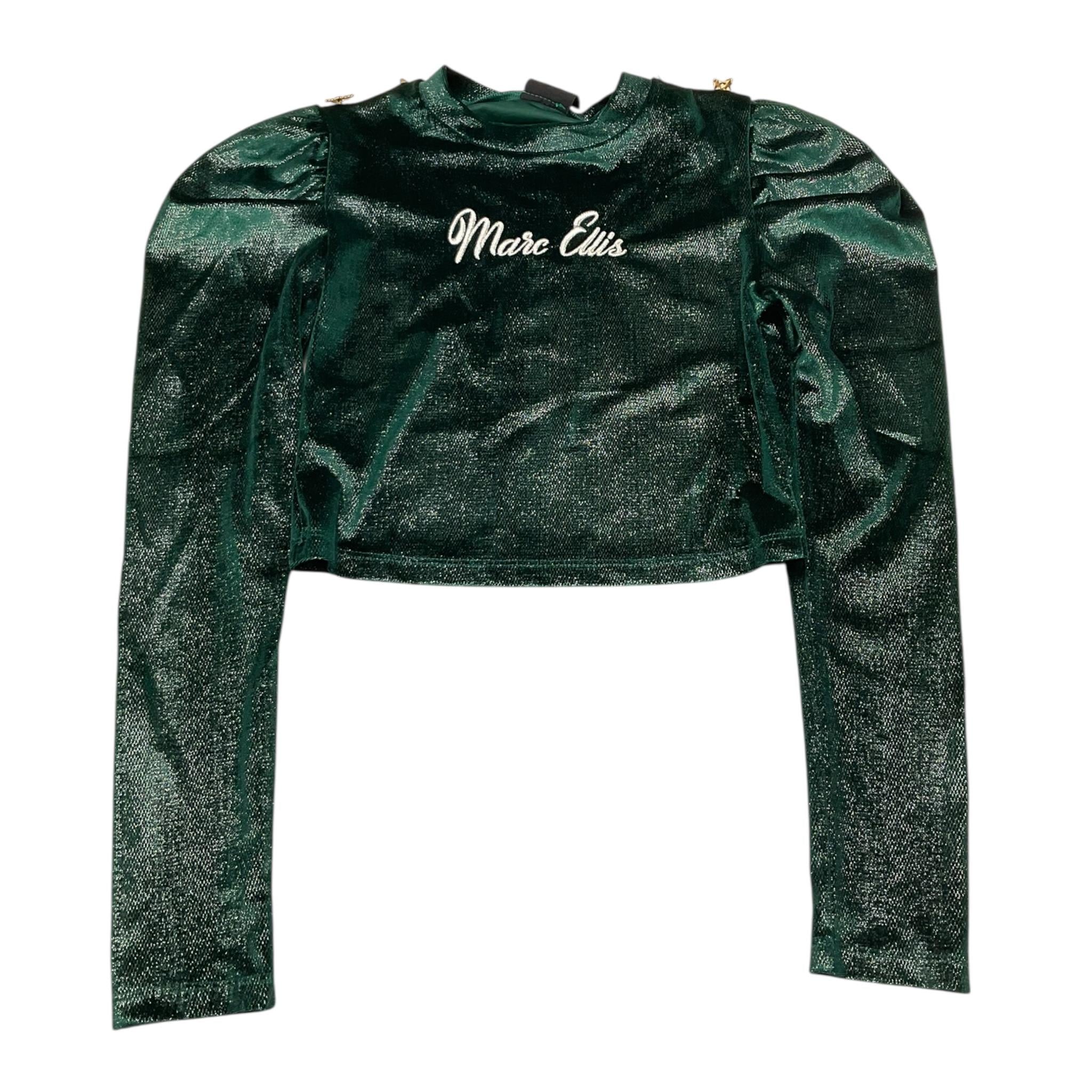 MARC ELLIS maglia girocollo tinta unita in velluto Verde per Bambina JMJTS00103 VERDE MARC ELLIS 