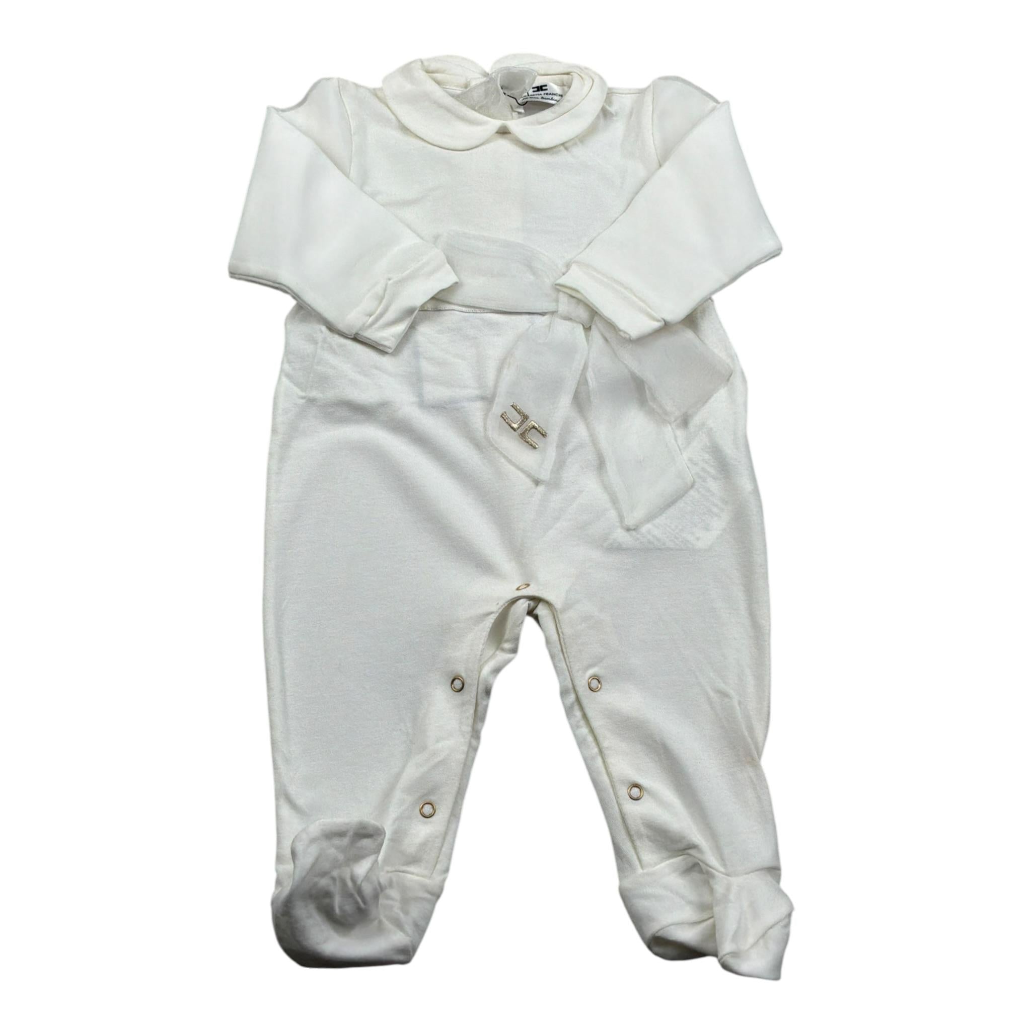 Elisabetta Franchi Tutina Manica Lunga tinta unita Bianco per Neonata ENTU50 BIANCO ELISABETTA FRANCHI 