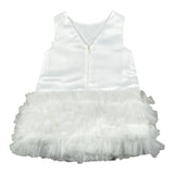 Illiana Abito Cerimonia Tinta Unita Giromanica per Neonata 493 BIANCO ILLIANA 