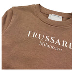Trussardi Felpa Chiusa Girocollo Tinta Unita con Logo per Bambino TBP26013FE MARRONE TRUSSARDI 