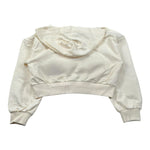 Please Felpa Tinta Unita con Zip E Cappuccio per Bambina LK20042G72 PANNA PLEASE 