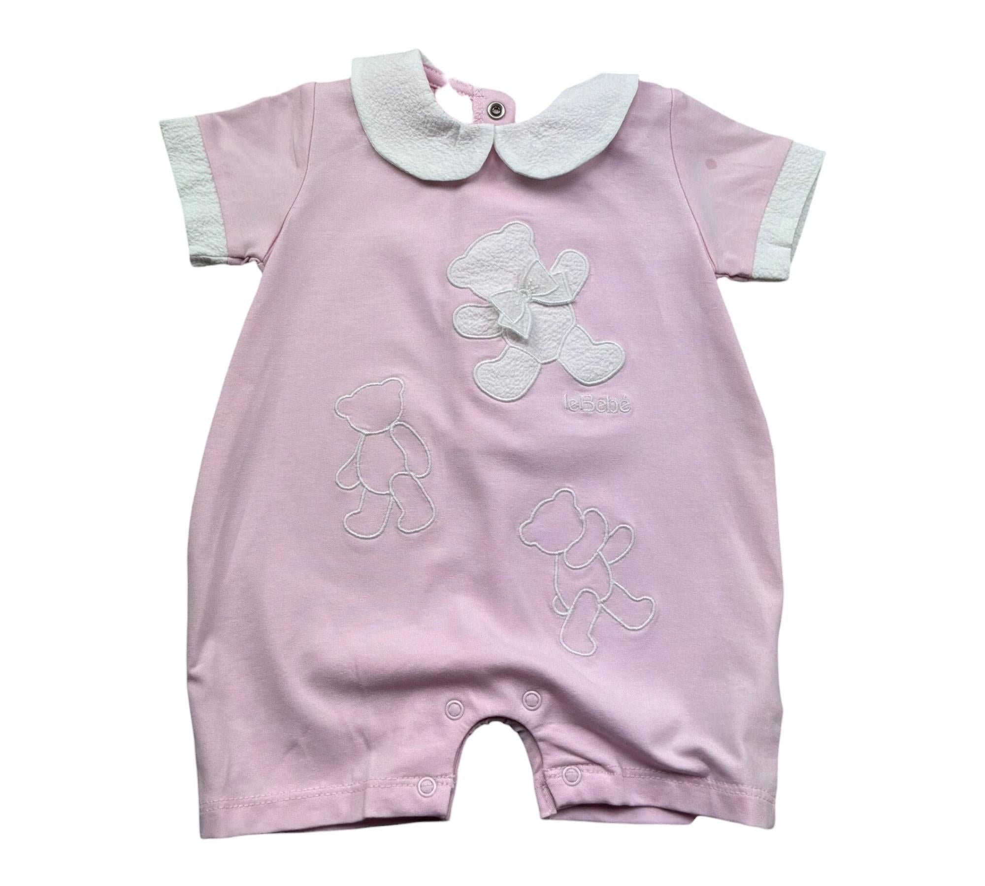 Le Bebe Pagliaccetto Mezza Manica Tinta Unita per Neonata LBG6299 ROSA LE BEBE 
