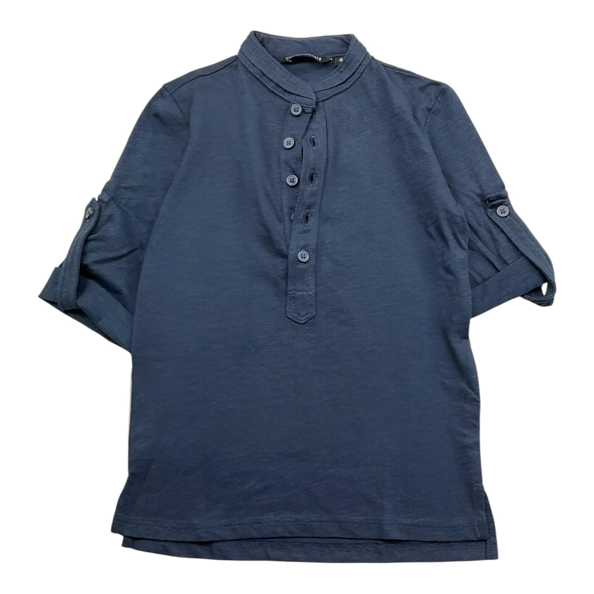 Antony Morato Polo Tinta Unita Collo Coreano per Bambino MKKL00249 BLU ANTONY MORATO 