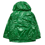 Freedomday Giubbino Tinta Unita Lucido Con Cappuccio Verde Per Bambino