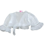 Magnifica Lulu Coprispalle Tinta Unita Velato per Bambina BO304 BIANCO MAGNIFICA LULU 