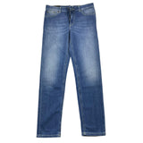 Dondup Jeans Tinta Unita Con 5 Tasche Blu Per Bambino