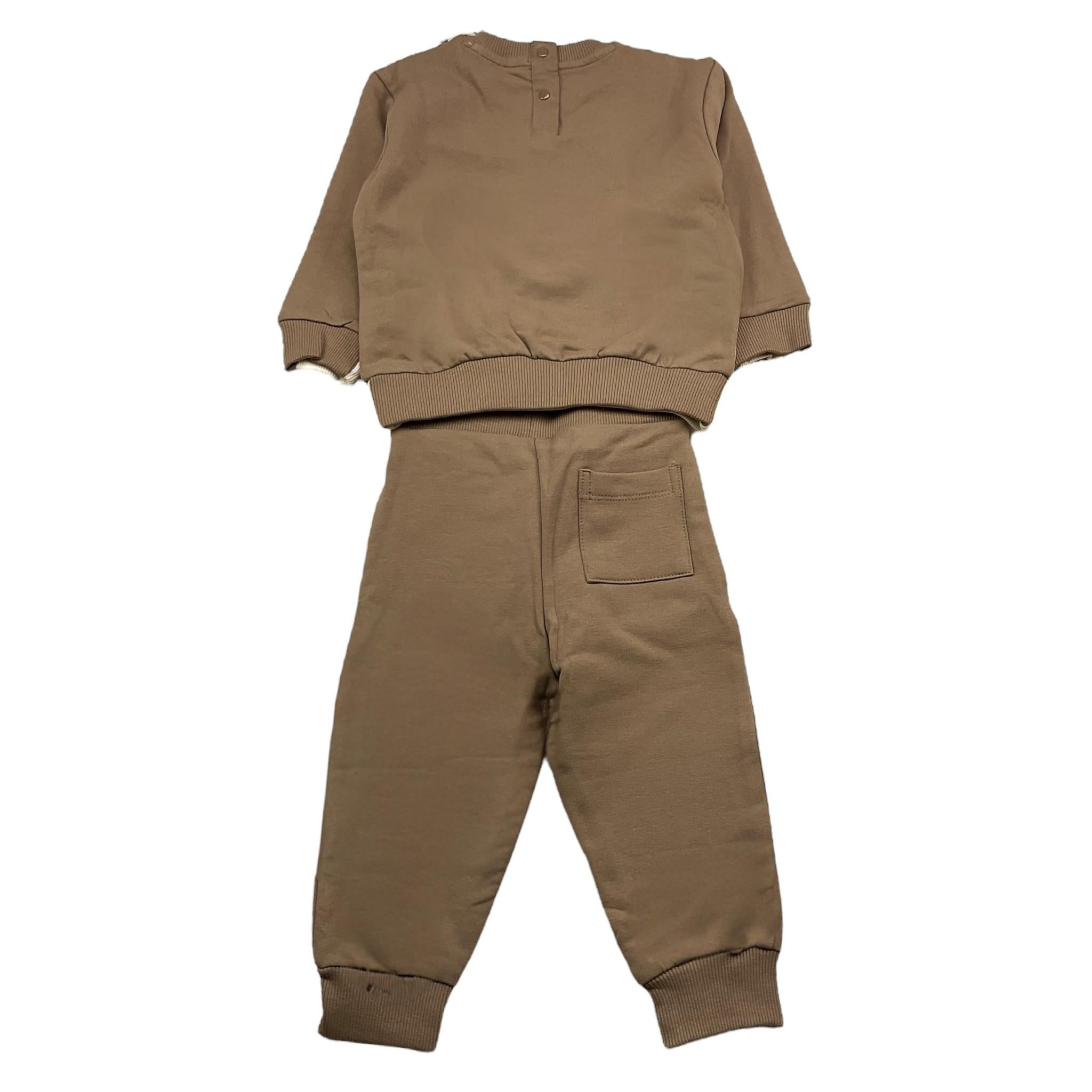 CESARE PACIOTTI completo 2pz felpa-pantalone bicolore Fango per Neonato COMP5312B FANGO CESARE PACIOTTI 