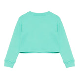 Balmain Felpa Tinta Unita Girocollo con Logo per Bambina BW4A70 VERDE ACQUA BALMAIN 