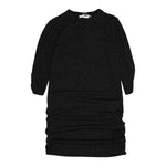 LU LU BY MISS GRANT abito manica lunga tinta unita girocollo con brillantini Nero per Bambina LL3256 NERO LU LU BY MISS GRANT 