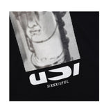 Diesel Shirt Girocollo tinta unita con Stampa Nero per Bambino 00J4P8 NERO DIESEL 