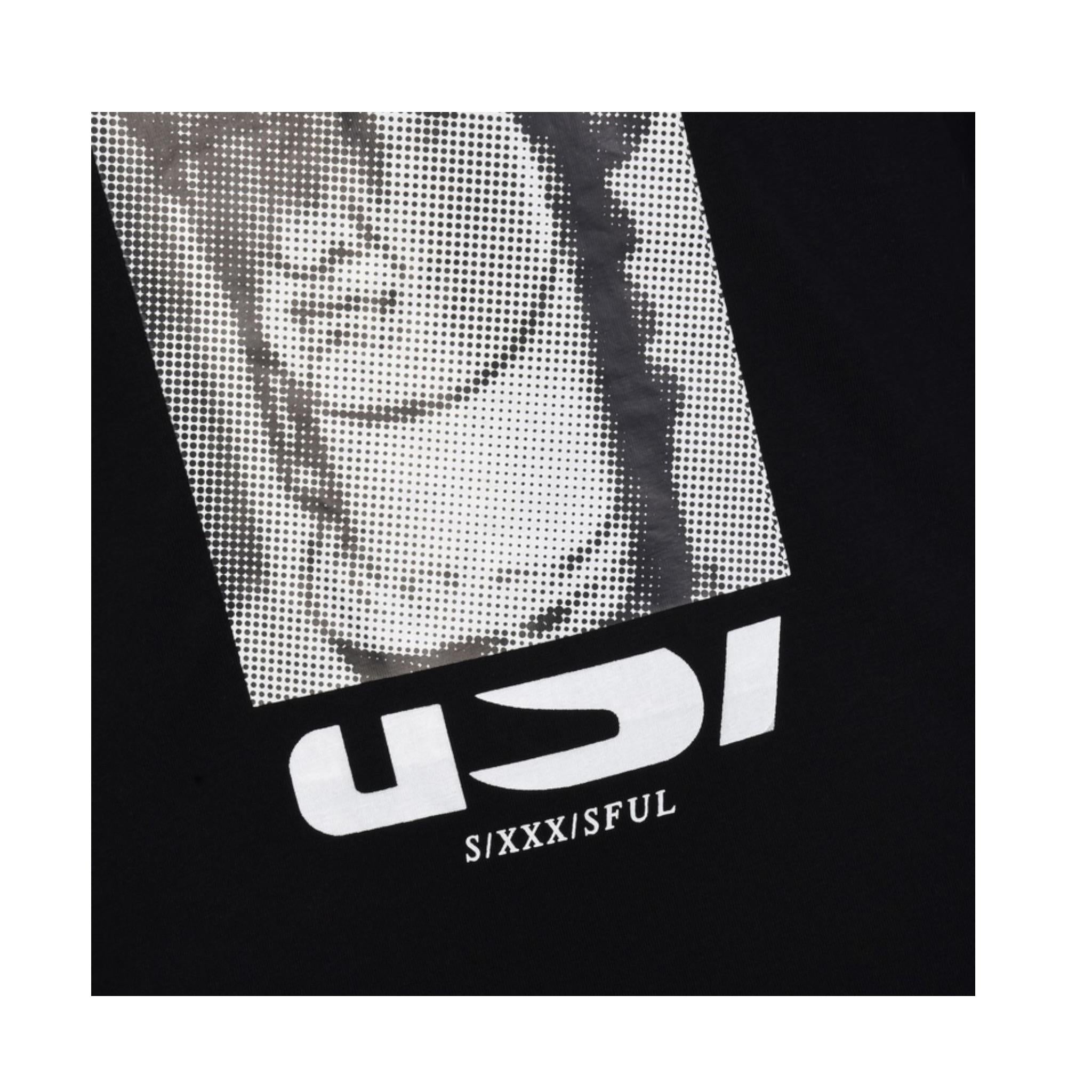 Diesel Shirt Girocollo tinta unita con Stampa Nero per Bambino 00J4P8 NERO DIESEL 