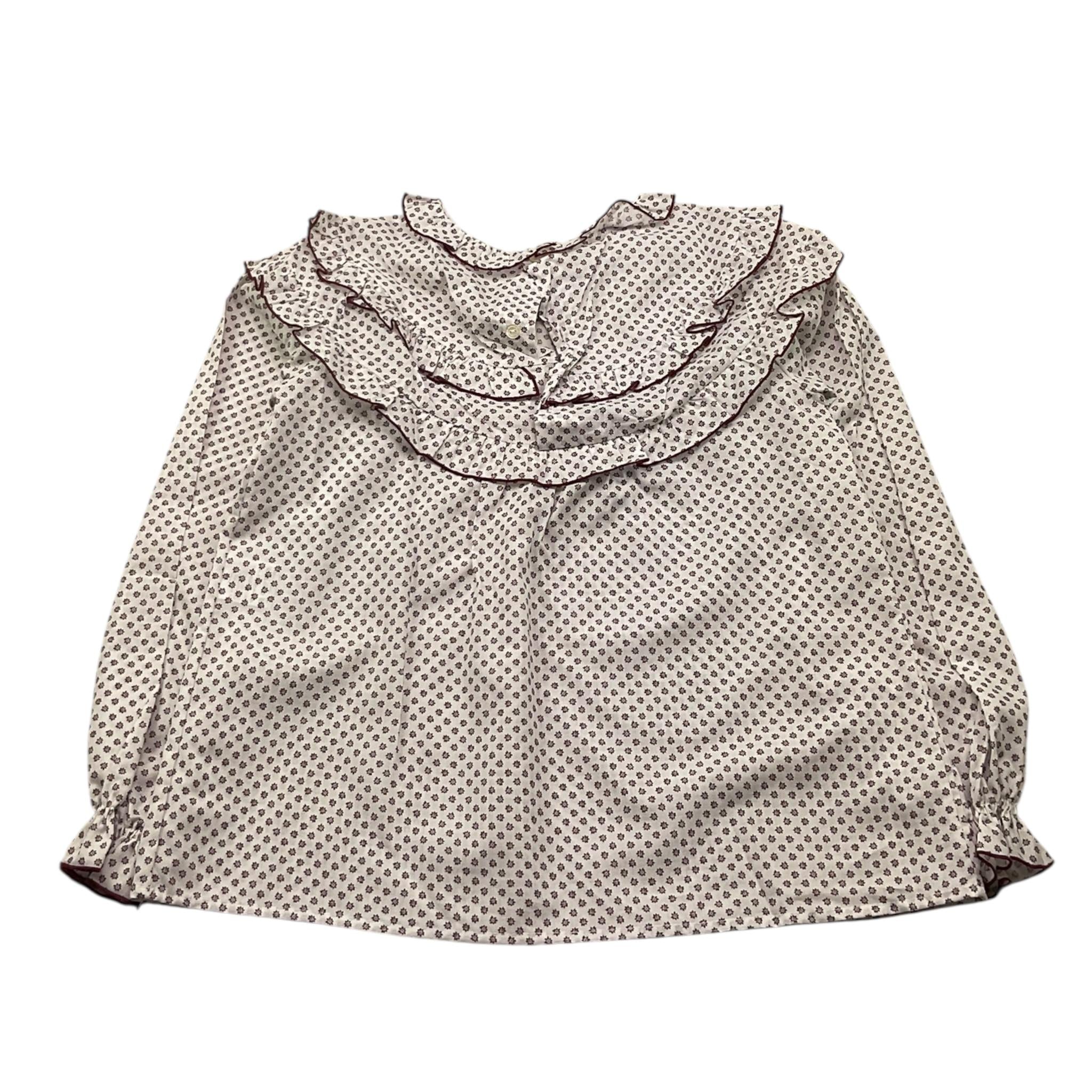 LA STUPENDERIA camicia manica lunga tinta unita fantasia floreale Bianco per Bambina TJCM44 BIANCO LA STUPENDERIA 