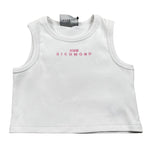 John Richmond Canotta Modello Crop Tinta Unita con Stampa per Bambina RGP26172CN BIANCO JOHN RICHMOND 
