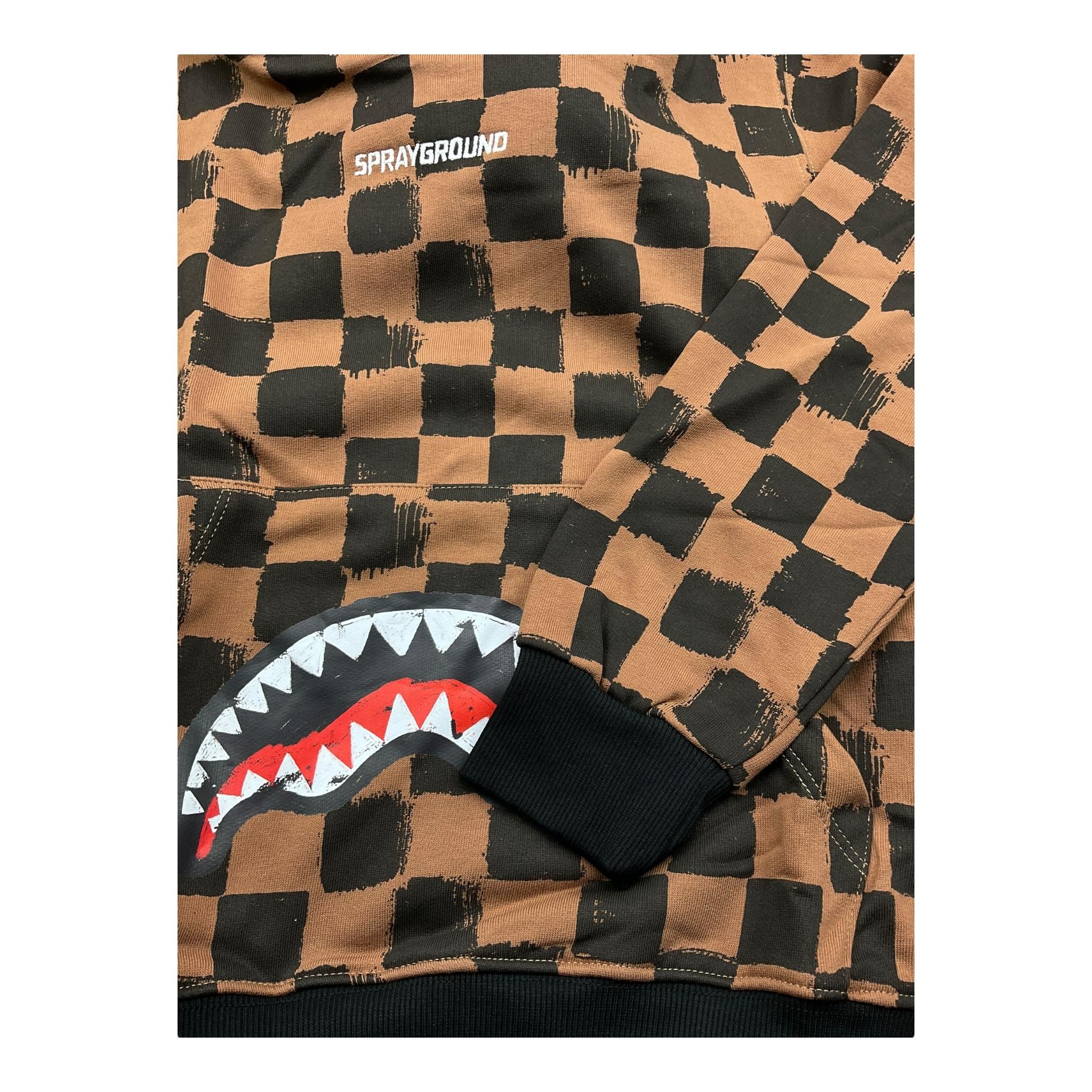 SPRAYGROUND felpa chiusa con cappuccio fantasia quadri Marrone per Bambino SPY1151BRW MARRONE SPRAYGROUND 