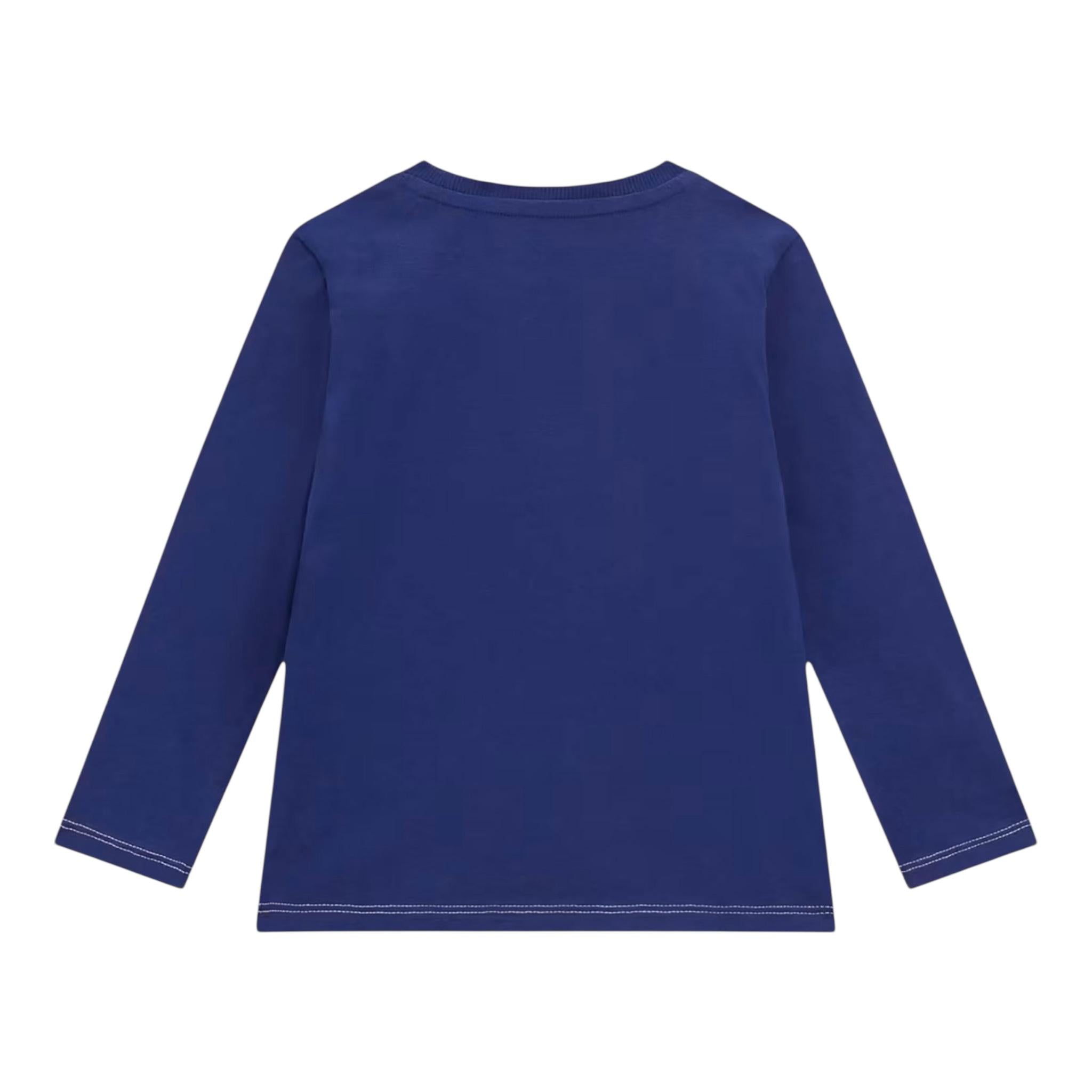GUESS shirt girocollo tinta unita con stampa in contrasto Blu per Bambino N4BI14I3Z14 BLU GUESS 