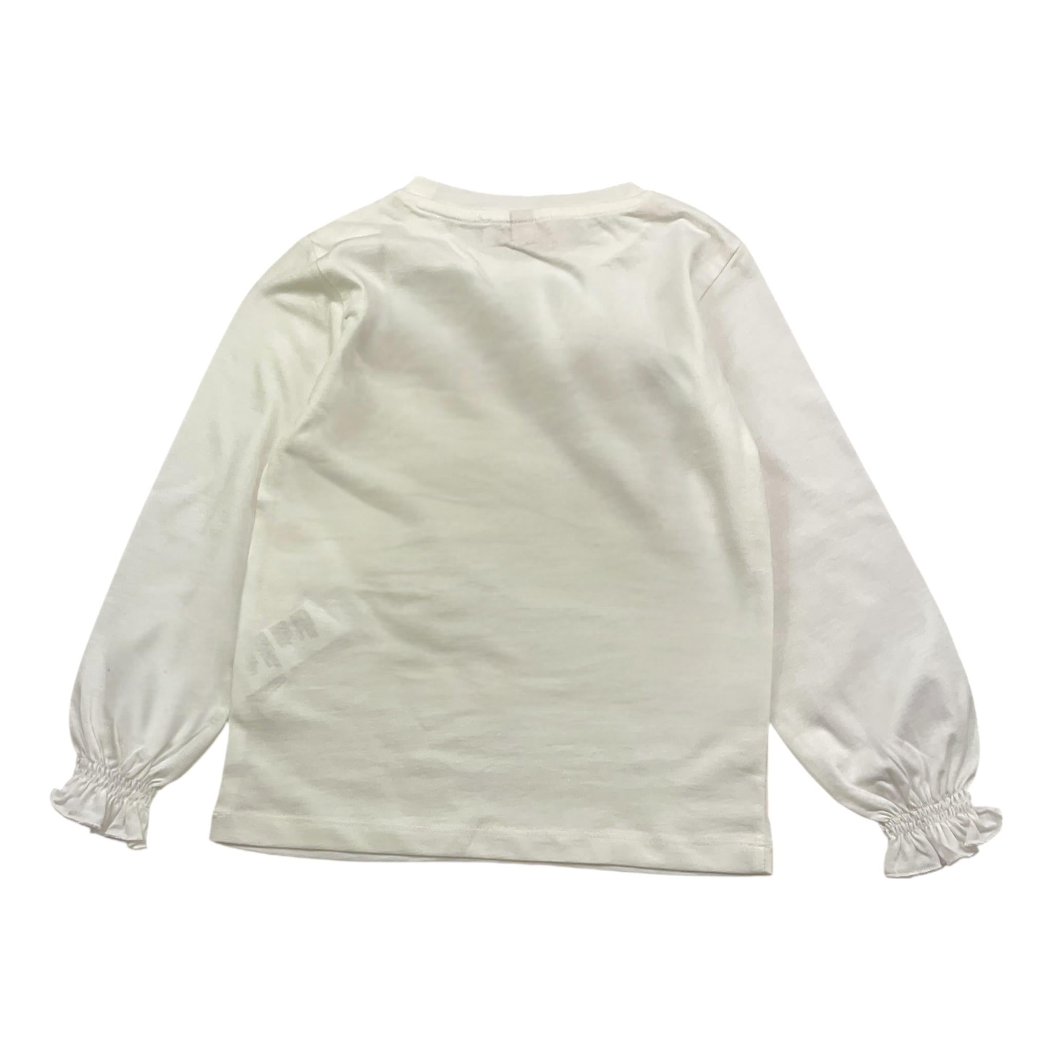 PLEASE maglia girocollo tinta unita con stampa Bianco per Bambina ML0530G65J BIANCO PLEASE 
