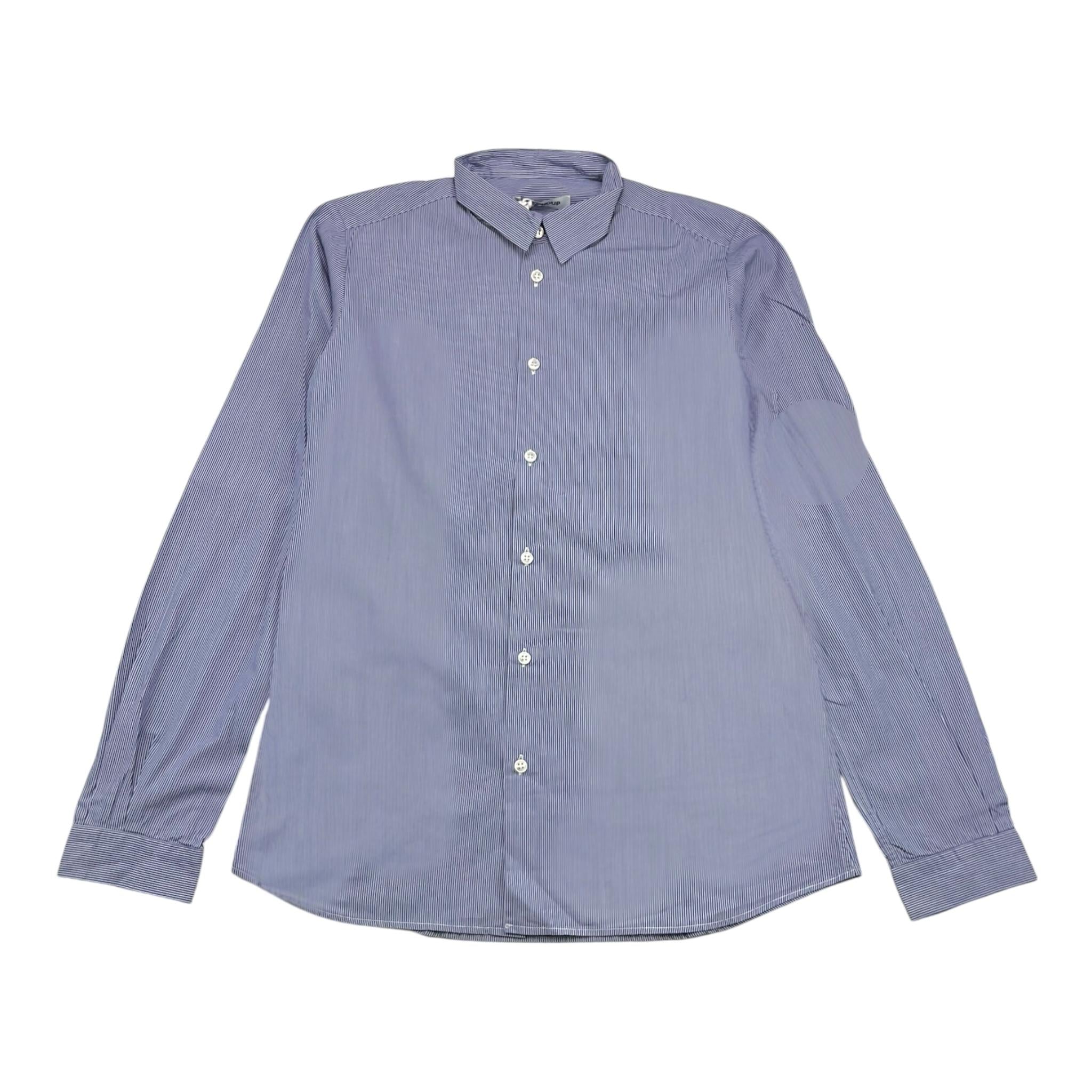 Dondup Camicia Tinta Unita con Fantasia A Righe per Bambino DMCA21 BLU DONDUP 
