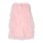 Twinset Gonna Tinta Unita con Tulle per Bambina 231GJ2Q8B ROSA TWINSET 
