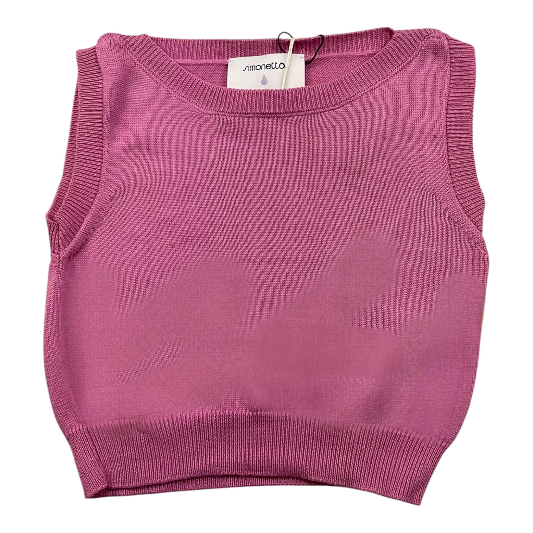 Simonetta Gilet In Maglia Tinta Unita per Bambina SU9A22 VIOLA SIMONETTA 