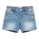 Moschino Bermuda Tinta Unita In Denim per Bambino MUQ01K AZZURRO MOSCHINO 