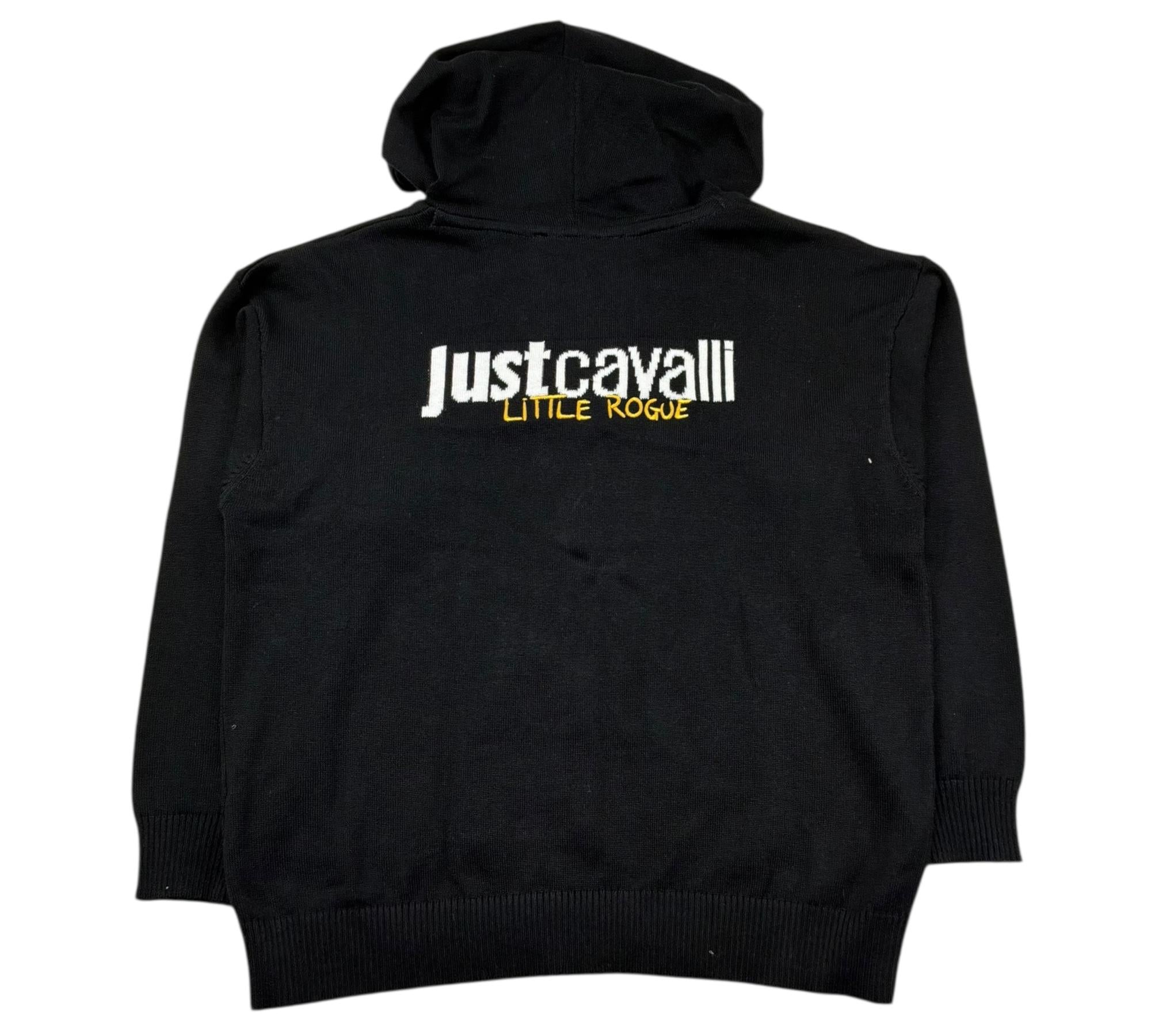 Just Cavalli Felpa In Maglia con Zip E Cappuccio Tinta Unita per Bambino JBP26002MA NERO JUST CAVALLI 