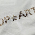 Shopart Top Tinta Unita con Stampa Brillantini per Bambina SAJKS000403 BIANCO SHOPART 