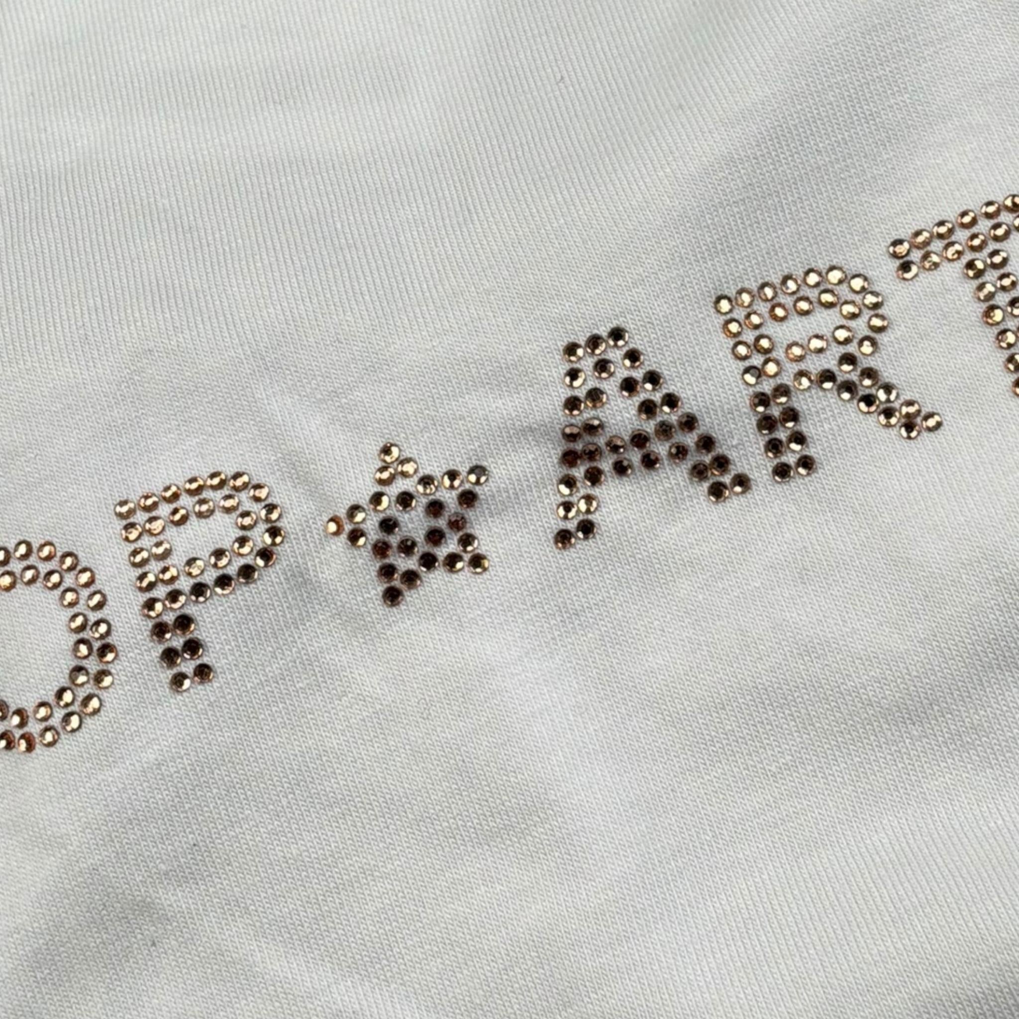 Shopart Top Tinta Unita con Stampa Brillantini per Bambina SAJKS000403 BIANCO SHOPART 