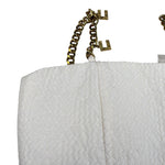 Elisabetta Franchi Abito Tinta Unita con Bretelle Catene per Bambina EFTU63 PANNA ELISABETTA FRANCHI 